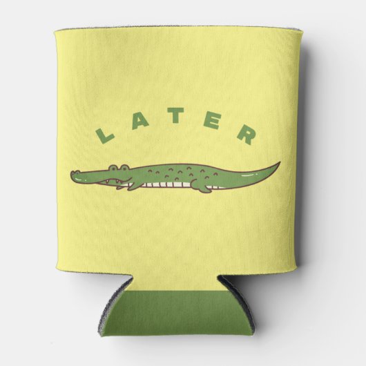 Later Alligator Can Cooler - Fun Farewell Design 缶クーラー (正面)