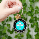 LATEX ALLERGIE Medical Alert - Button Keychain キーホルダー (手)