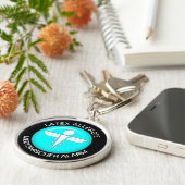 LATEX ALLERGIE Medical Alert - Button Keychain キーホルダー (側面)