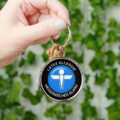 LATEX ALLERGIE Medical Alert - Button Keychain キーホルダー (手)