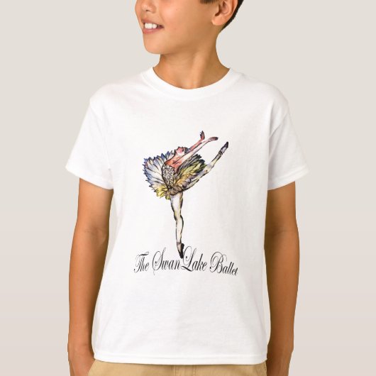Latidaballet著元のswan湖のバレエ! Tシャツ (正面)