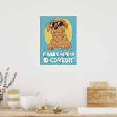 Latin おもしろい Classroom Poster - Canis Meus ポスター (キッチン)