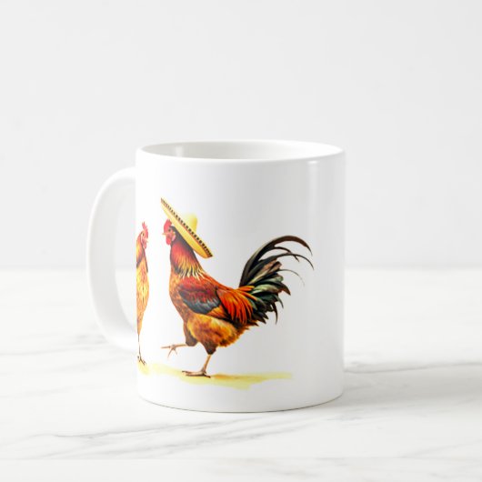 LATIN DANCING CHICKENS MUG コーヒーマグカップ (正面左)