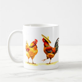 LATIN DANCING CHICKENS MUG コーヒーマグカップ