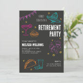 Latina Mexican Style Funny Black Retirement Party 招待状 (スタンド正面)