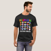 Latino Countries Flags Heart Hispanic Heritage Mon Tシャツ (正面フル)
