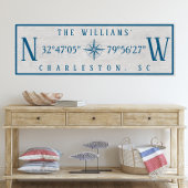 Latitude Longitude Personalized Family Name Wrap キャンバスプリント