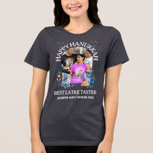 LATKE TASTER写真ハッピーHANUKKAHマッチングファミリー トライブレンドTシャツ