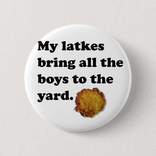 Latkes 缶バッジ (正面)