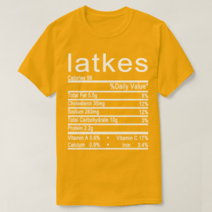 latkes Nutrition Factsラベル Tシャツ