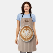 Latte Art Coffee Personalized  エプロン (着用した状態)