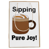 Latte Coffee Drink Sipping Pure Joy ミディアムペーパーバッグ (正面)
