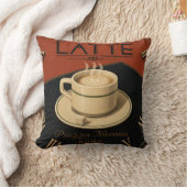 Latte Coffee Italian Café Kitchen Decor クッション (ブランケット)