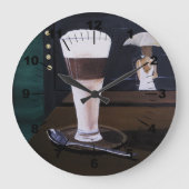Latte Macchiato Painting by Alfred Fox ラージ壁時計 (正面)