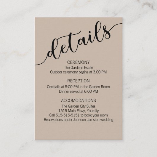 Latte Mocha Black Love Script Details  エンクロージャーカード (正面)