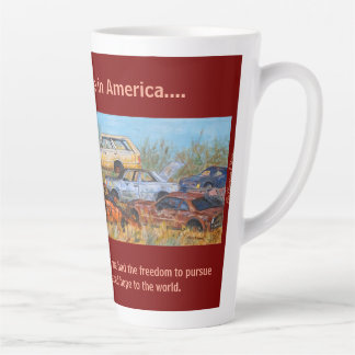 Latte Mug: ワンス・アポン・ア・タイム・イン・アメリカ バーガンディー カフェラテマグ