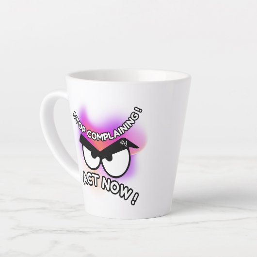 Latte Mug 12oz : Act Now カフェラテマグ (左アングル)