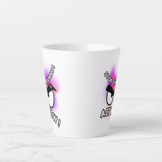 Latte Mug 12oz : Act Now カフェラテマグ (正面)