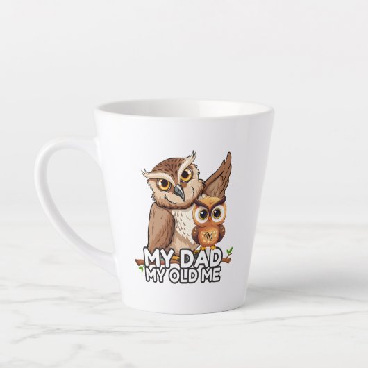 Latte Mug 12oz : My Dad My Old Me (白) カフェラテマグ (左)