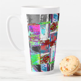 Latte Mug – Abstract Grid カフェラテマグ