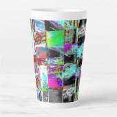 Latte Mug – Abstract Grid カフェラテマグ (正面)