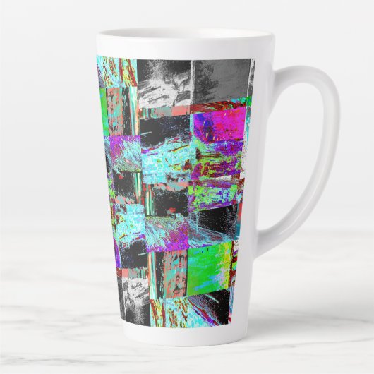 Latte Mug – Abstract Grid カフェラテマグ (右)