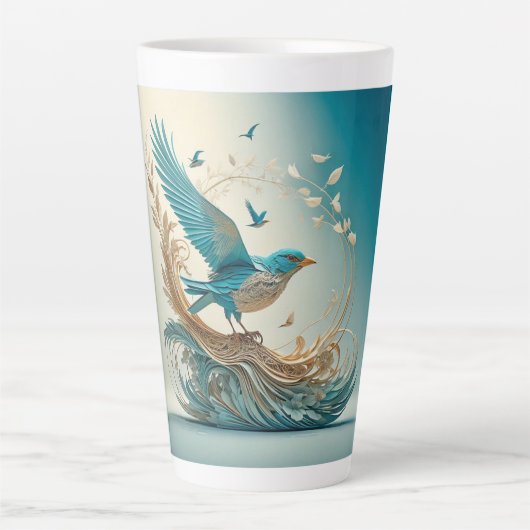 Latte Mug (Bluebird) カフェラテマグ (正面)