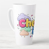 Latte Mug Cheer Up – Positive Coffee Mug for Daily カフェラテマグ (左アングル)