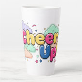 Latte Mug Cheer Up – Positive Coffee Mug for Daily カフェラテマグ (正面)