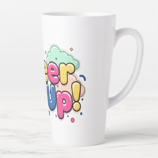 Latte Mug Cheer Up – Positive Coffee Mug for Daily カフェラテマグ (右)