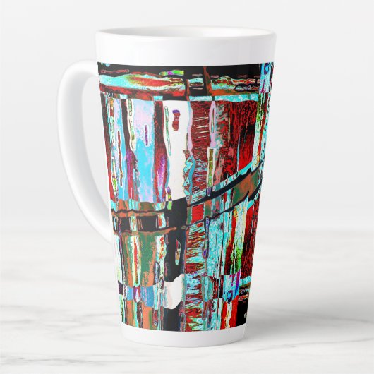Latte Mug – Collapse Reflection Abstract Design カフェラテマグ (左アングル)
