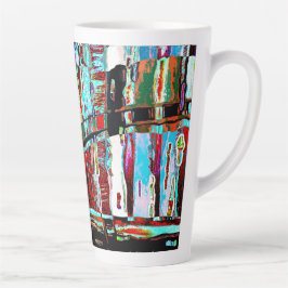 Latte Mug – Collapse Reflection Abstract Design カフェラテマグ