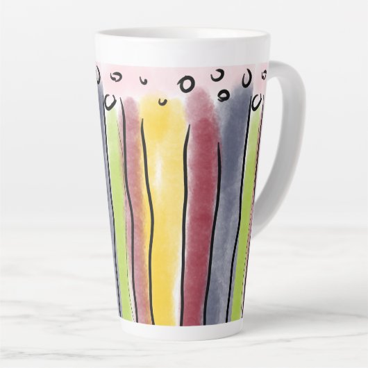 Latte mug colorfull stripes カフェラテマグ (右アングル)