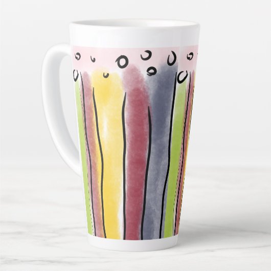 Latte mug colorfull stripes カフェラテマグ (左アングル)