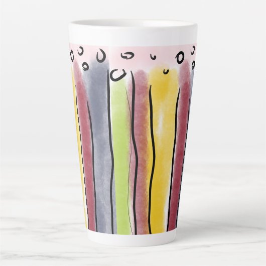 Latte mug colorfull stripes カフェラテマグ (正面)