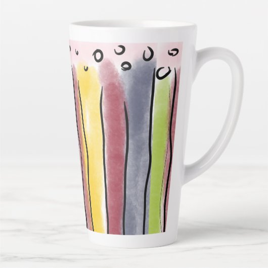 Latte mug colorfull stripes カフェラテマグ (右)