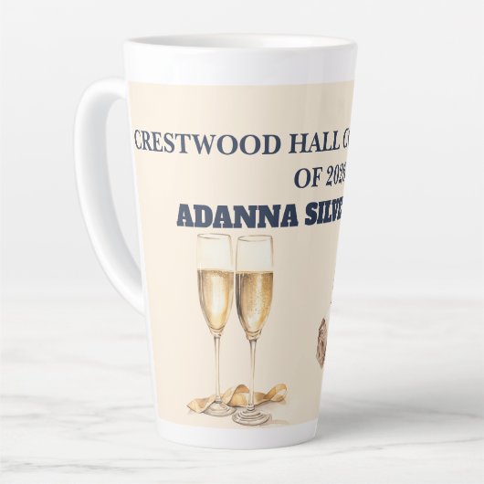 Latte Mug-Editable Grad Party Gift カフェラテマグ (左アングル)