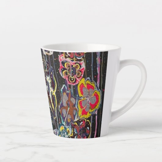 Latte Mug – Elegant Floral Art Cup, Perfect Christ カフェラテマグ (右)