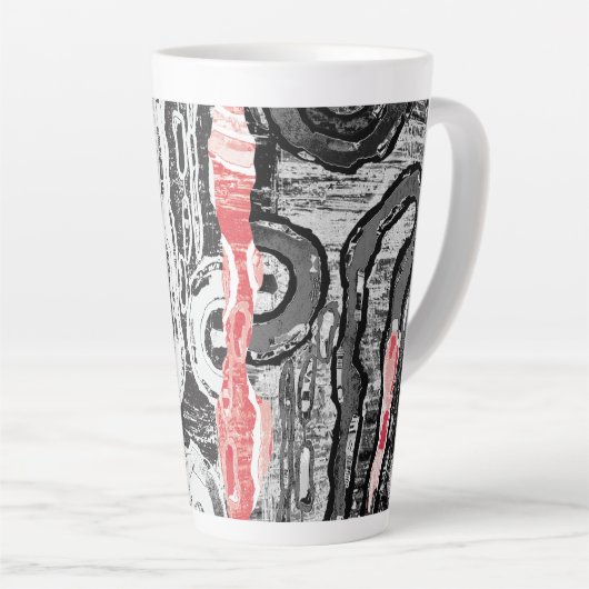 Latte Mug – Friction Lands Abstract Design カフェラテマグ (右アングル)