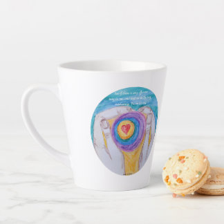 LATTE MUG Heart in Hands Circle PS139:24 blkfont カフェラテマグ