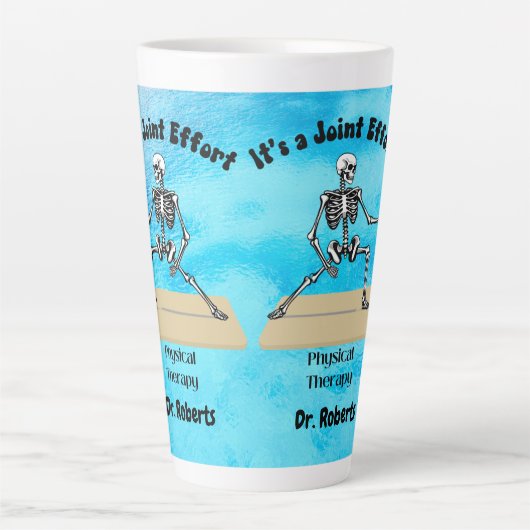 Latte Mug - "It's a Joint Effort" physical therapy カフェラテマグ (正面)