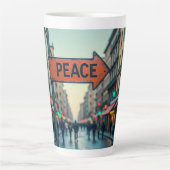 Latte Mug (Peace Sign) カフェラテマグ (正面)
