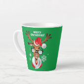Latte Mug Reindeer Christmas カフェラテマグ (左アングル)