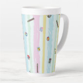 Latte Mug – Sports & Stripes Pastel Racing Design カフェラテマグ (右アングル)