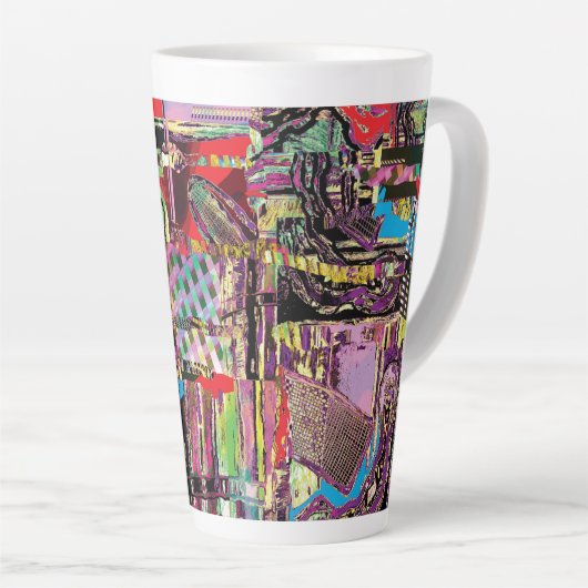 Latte Mug – Urban Fractals カフェラテマグ (右アングル)
