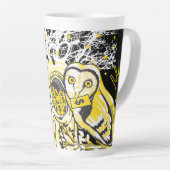 Latte Mug Urban Tree Owl & Wealth Surreal Pop-Art カフェラテマグ (右アングル)