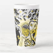 Latte Mug Urban Tree Owl & Wealth Surreal Pop-Art カフェラテマグ (正面)