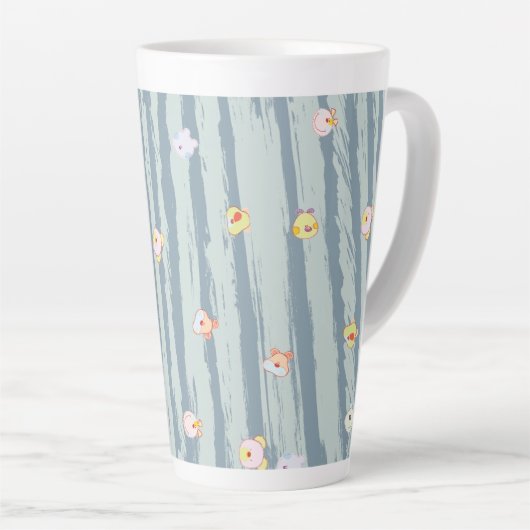 Latte Mug – Whimsy Faces カフェラテマグ (右アングル)