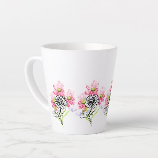 Latte Mug : Wild Flowers  カフェラテマグ (左アングル)