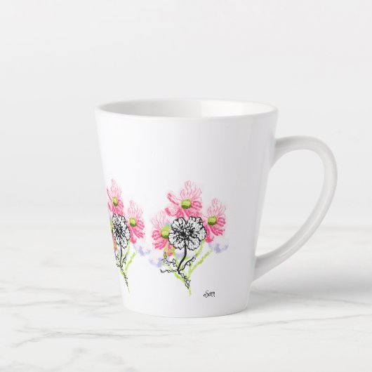 Latte Mug : Wild Flowers  カフェラテマグ (右)